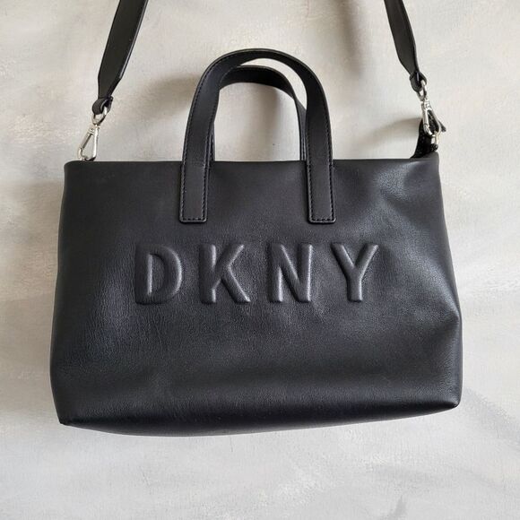 DKNY Tilly LOGO Small Zip Tote Black 12 X 8 - Picture 3 of 13